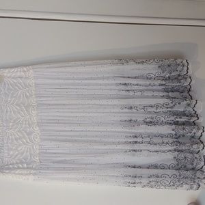 White tulle floral skirt